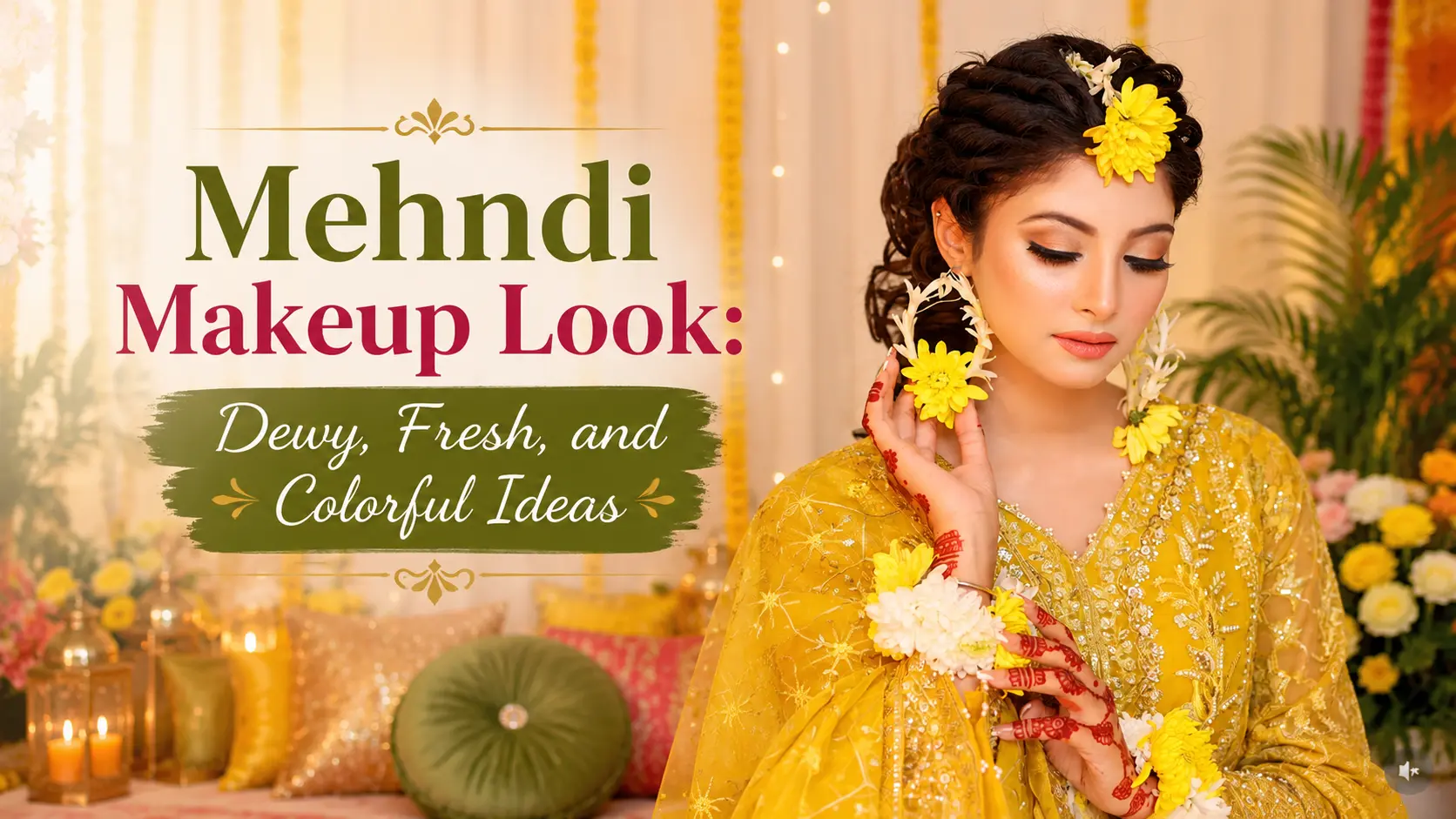 Mehndi Makeup Look: Dewy, Fresh, and Colorful Ideas
